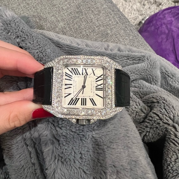 Cartier Santos 100 Diamond Watch - Picture 3 of 16